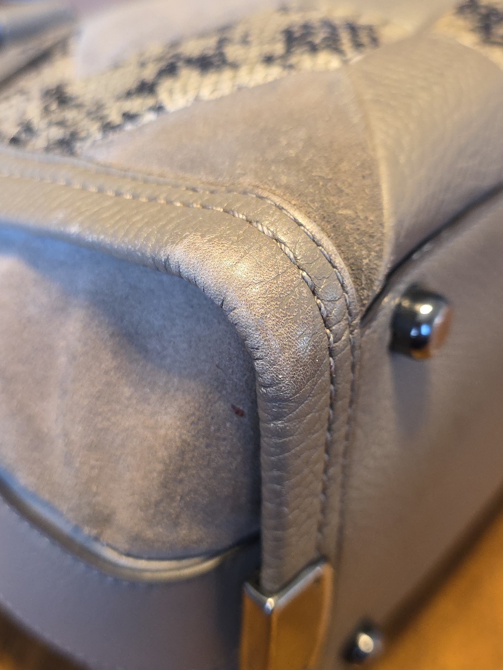 Coach Swagger Beige and Brown Patchwork Satchel - Picture 9 of 16